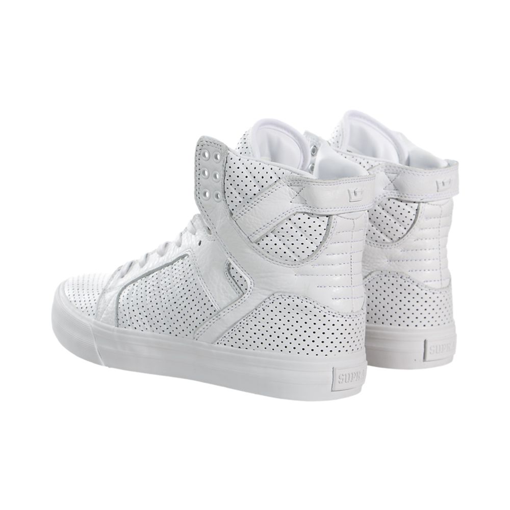 Baskets Montantes Supra SkyTop HF Blanche White/White Homme | NMV-63360591